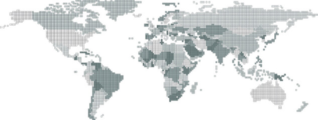Pixel world map.