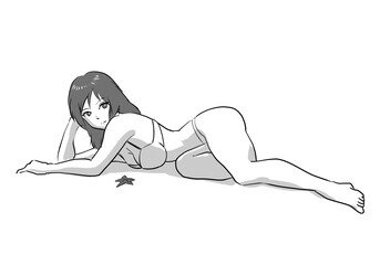 水着を着た女性