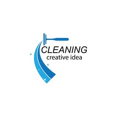 Creative Cleaning Concept Logo Design Template

