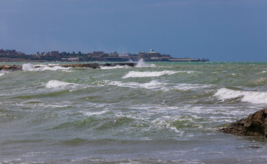 Storm on the Caspian Sea near Baku