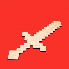 wooden hand made toy for kids sword from Mine Craft video game