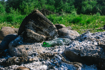 Ufa, Russia June 20, 2020 View of the process of cooking meat on the grill