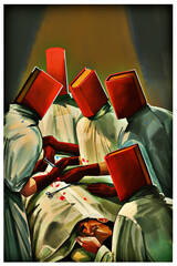 Creative digital painting of the idea that books can heal you