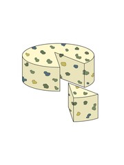 illustration of a Gorgonzola cheese