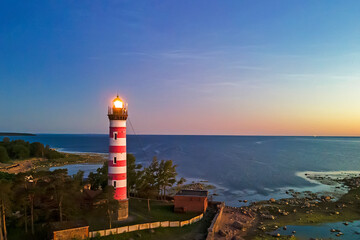 Lighthouse on the Bay in the white night