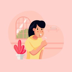 People with fever. character shivering in the cold. sickness concept. isolated. illustration in flat cartoon style. health and medical.