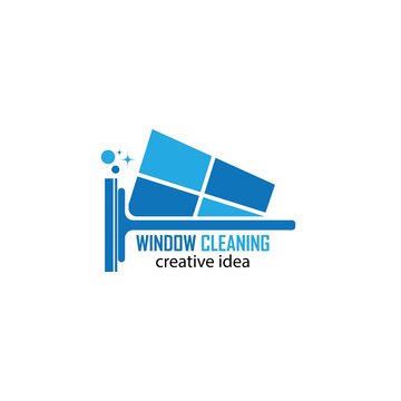 Cleaning Window logo design template vector illustration

