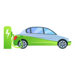 Charge hybrid car icon. Cartoon of charge hybrid car vector icon for web design isolated on white background