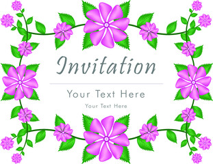 floral background with flowers invitation card  design vector