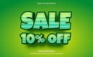 Editable Text Effect, Discount Sale 10% Off Text Style