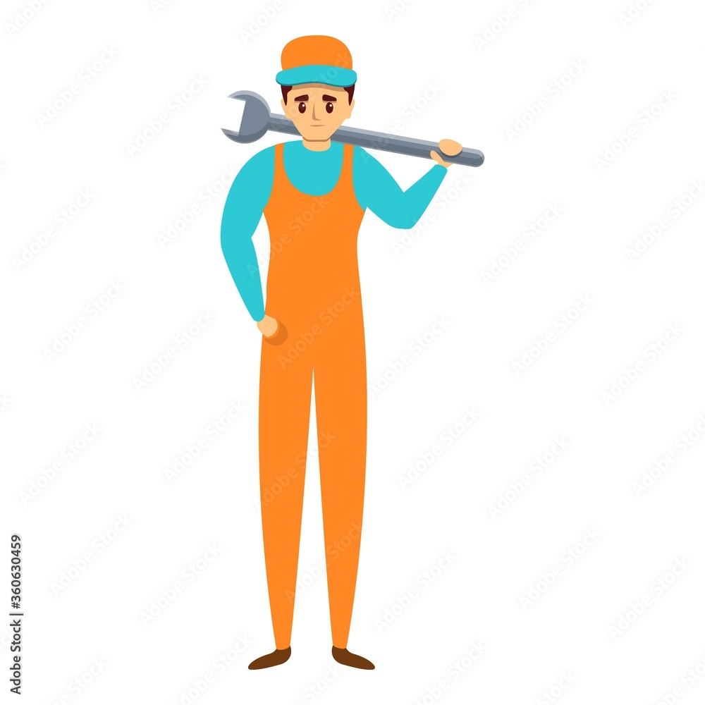 Poster auto mechanic wrench key icon. cartoon of auto mechanic wrench key vector icon for web design isolat