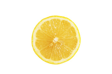 Yellow lemon on a white background.