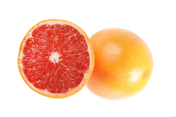 Red Grapefruits on a white background.