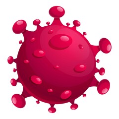 Red coronavirus icon. Cartoon of red coronavirus vector icon for web design isolated on white background