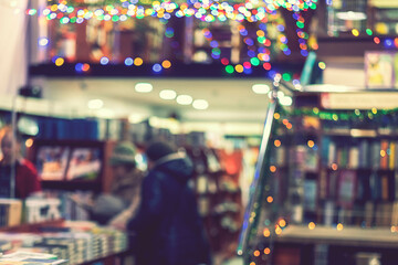 Book Shop. Blurry. The concept of self-education. toned