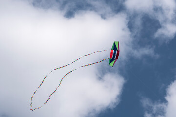  colorful kites in the blue sky