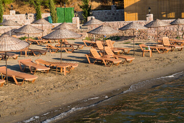 The sea, sand and beach furniture