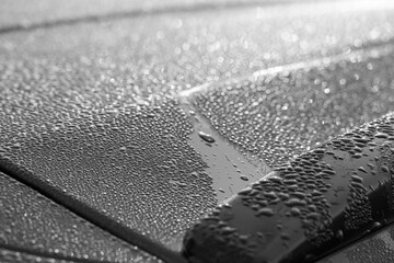 water drops on a car