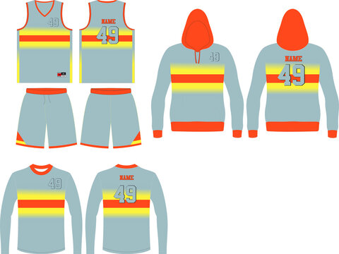 Basketball uniform mock up template design for basketball club