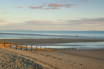 Amroth beach in the evening Saundersfoot Pembrokeshire Wales