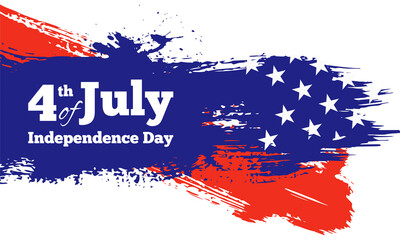 Independence day United States of America, 4th of July greeting card design. Vector