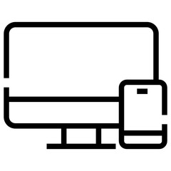 device pc and handphoneicon design line style