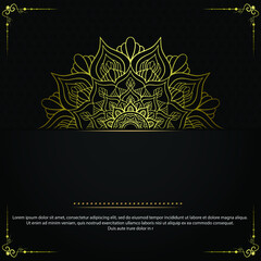 Luxury gold mandala ornate background for wedding invitation, book cover