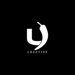 Chili concept flat U letter logo design