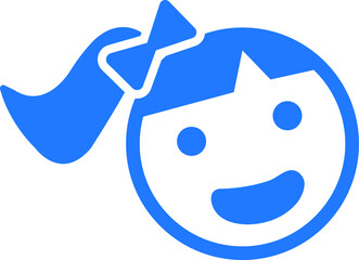 Kid icon, funny face iconvector illustration