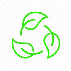 Biodegradable recyclable plastic free package icon. Vector bio recyclable degradable label logo template. EPS 10.