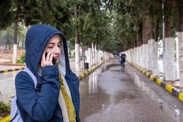 Muslim arabic girl enjoying her time at university