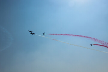 Fighter Jets Flying in Formation 