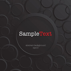 Dark abstract background with 3d rings