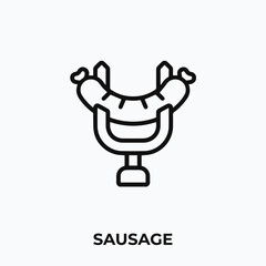 sausage icon vector. Barbecue sign symbol for your design.