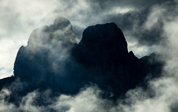 Gimpel in den Tannheimer Bergen im Wolkenmeer