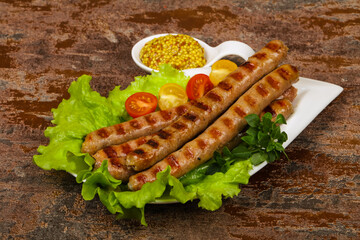 Grilled pork sausages