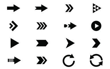 Collection of vector flat arrow icon set for business infographics and computer website