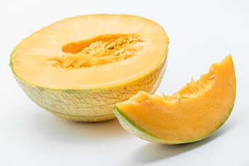 Melon on a white background