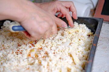 Cooking meat in French. Before baking in the oven