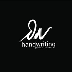 initial logo handwriting template vector