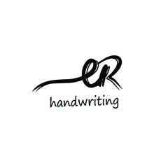 initial logo handwriting template vector