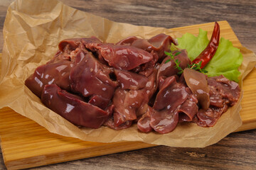 Raw chicken liver ready for cooking