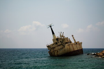 shipwreck in the sea