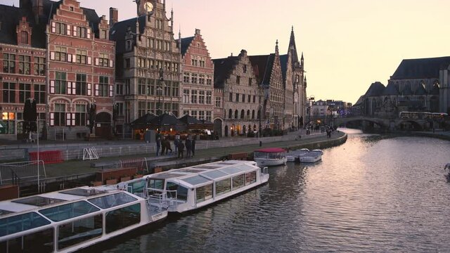 Ghent view of the historic City center, Belgium