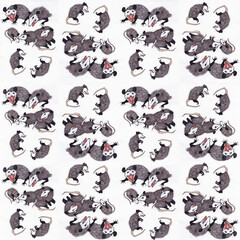 seamless pattern with opossums