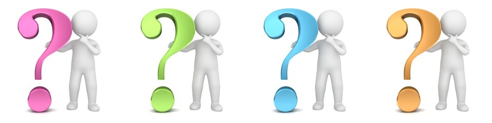 Interrogation points question marks 3d