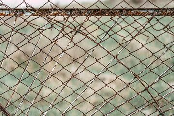 Iron rusty net as a blockage