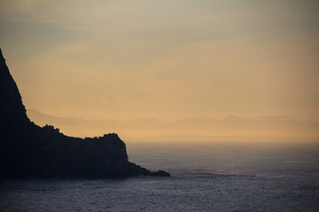 sunset mountain shape