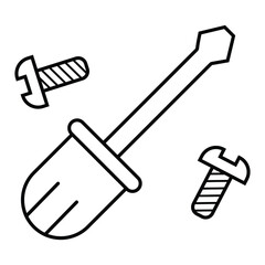 Screw driver and bolts nuts icon