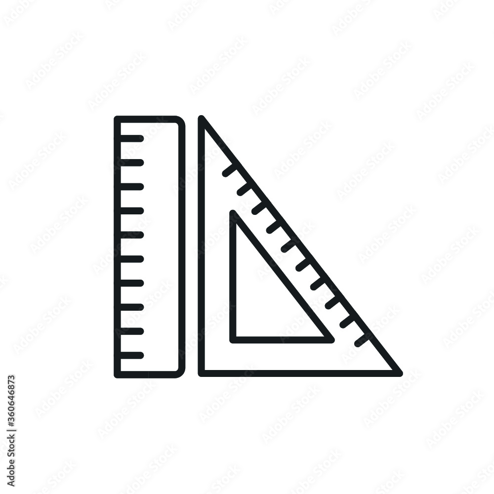 Poster rulers outline icon. linear style sign for mobile concept and web design. geometry simple line vecto